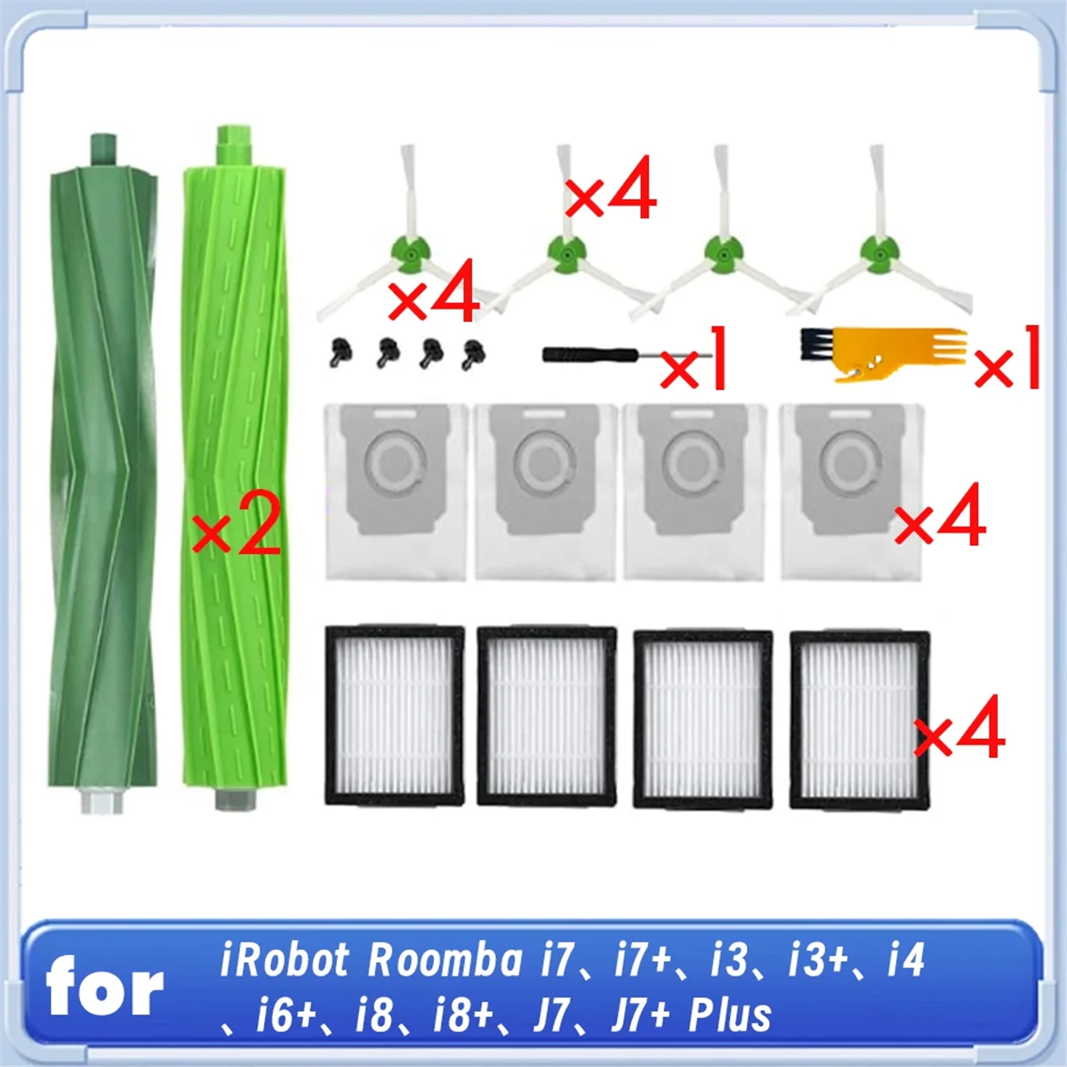 XMLX For I7,I7+,I3,I3+,I4,I6+,I8,I8+,J7,J7+ Plus Robot Vacuum Roller Side Brush HEPA Filter Mop Pad Dust Bag