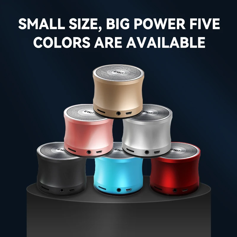 TWS Bluetooth Speaker Metal Portable Music Speakers With AUX-IN Micro SD Microphone Hands-Free For Home Sound Box