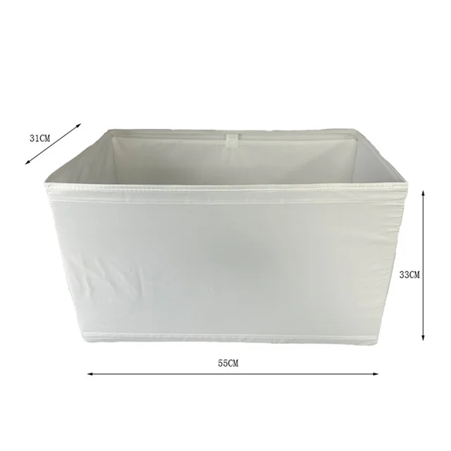 Szekrény Pamut Vászon Ruházat Tároló Kosár Szövet Összecsukható Nagy Hordozható Játékok Napfényes Kosarak Fehér - Image 6