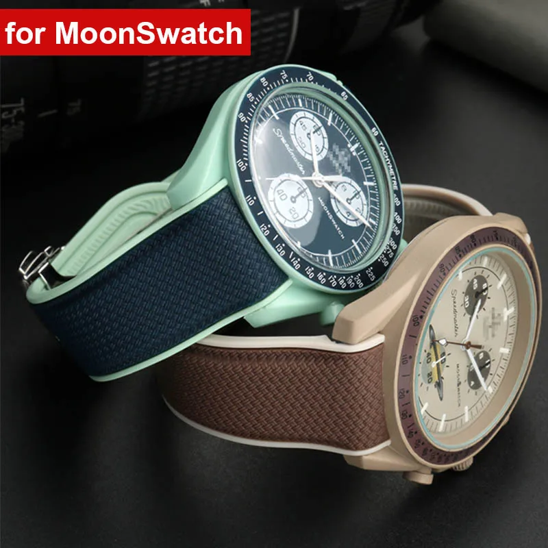 

Ремешок силиконовый для часов Omega X Swatch, 20 мм, со складной пряжкой