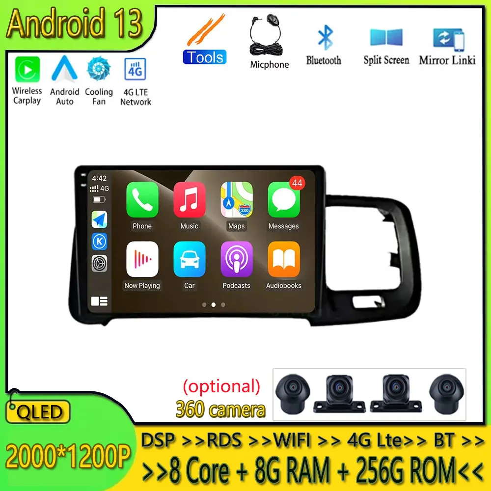 

9" For Volvo S60 V60 Android 13 4G Lte WIFI Car Radio Multimedia Video Player Navigation GPS Auto CarplayNo 2Din 2Din DVD