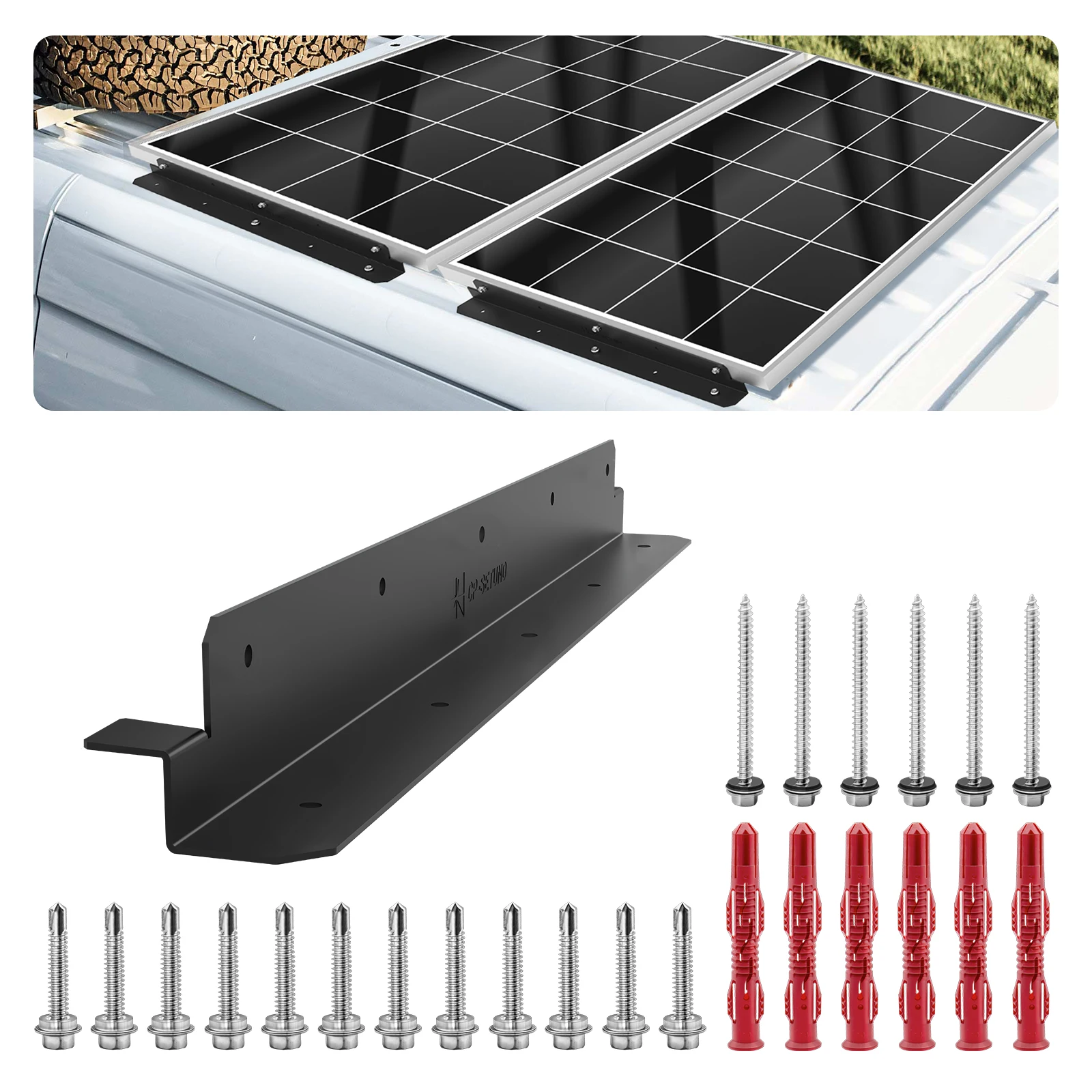 2 Units 22.44IN Solar Panel Long Z Mount Bracket for RV, Caravan, Trailer, Ship, Yacht, Boat, Wall and Other Off Gird Roof Installation
