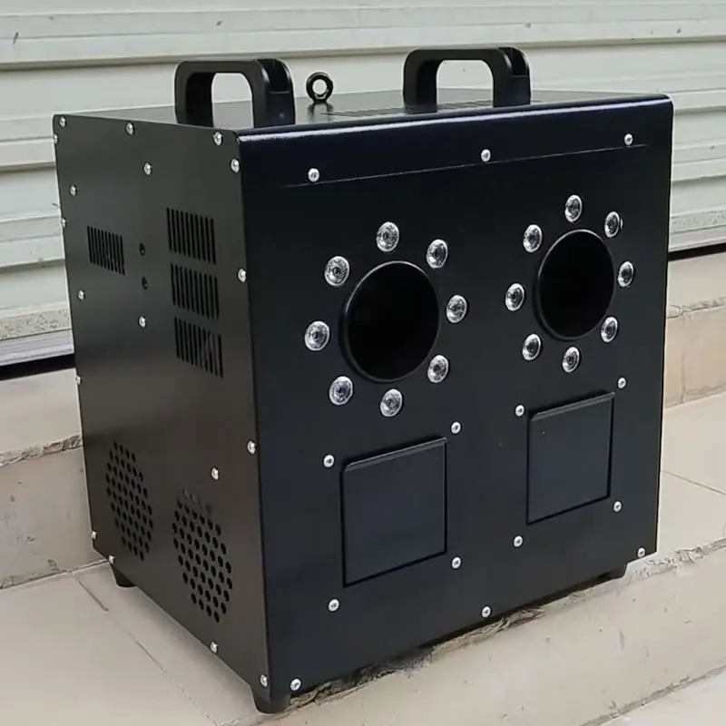 1500W Two Holes LED Smoke Bubbles Machine DMX Control DJ Disco Fog Bubble Machine for Wedding Party Dance Halloween Festival 3