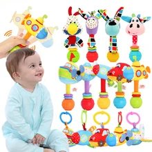 

Rattle Toys for Baby Animal Plush Hand Bell Rattle Mobiles Newborn Stroller Doll Infant Early Educational Bed Hanging Bell Toys