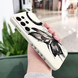Artistic Butterfly Phone Case - Elegant Design Cover - Galaxy S22 (White)