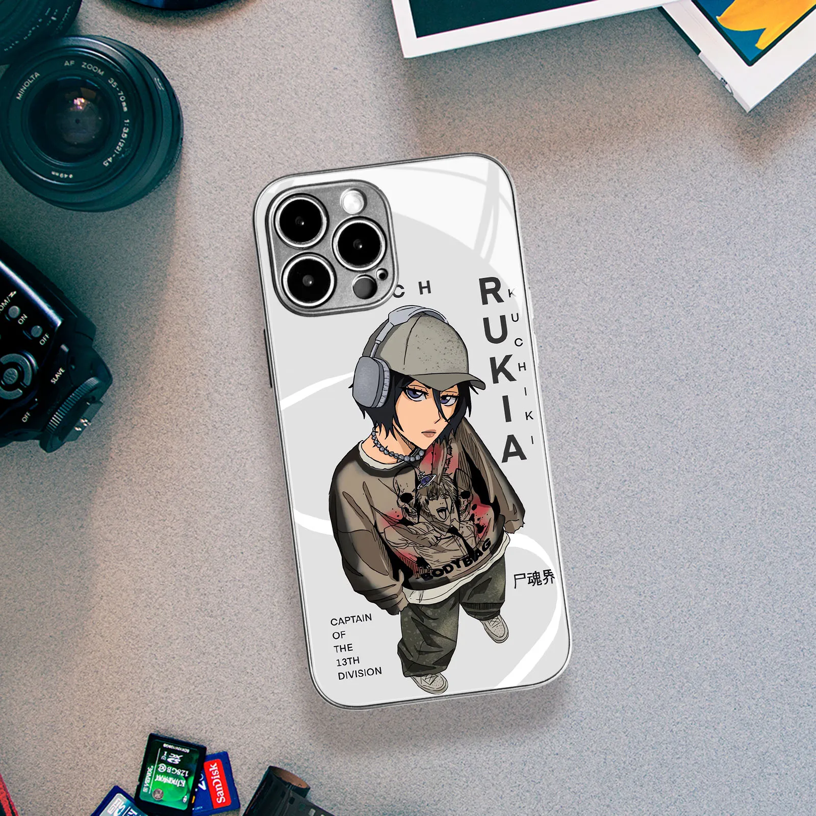 Rukia Japanese Anime Tpu Vetro Temperato Colori Manga Silver Phone Case Per Iphone 15 14 11 Pro Max 7 8 15 Plus 12 13 Mini Xr Xs