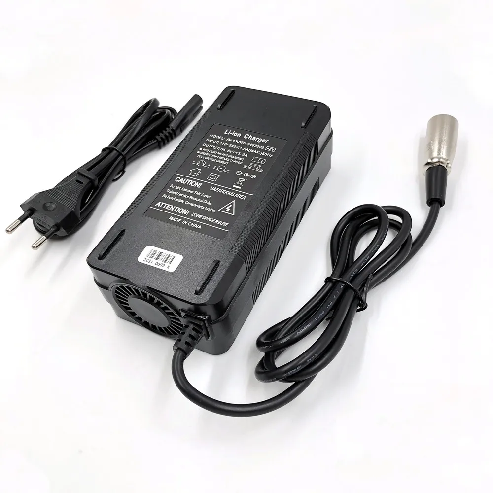 54.6V3A 충전기 48V 리튬 이온 리튬 배터리 팩 XLR 플러그 54.6V3A 충전기 용 54.6V 3A 전기 자전거 리튬 배터리 충전기