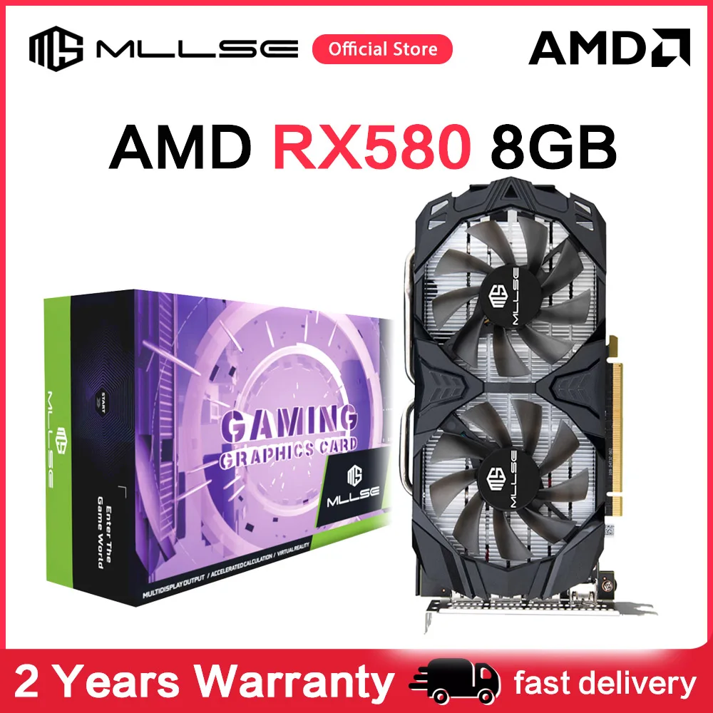 MLLSE AMD RX 580 8GB 2048SP Gaming Graphics Card GDDR5 256Bit PCI ...