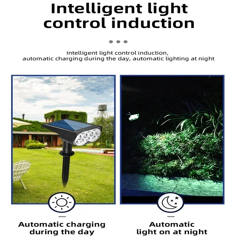 1/2/3Pcs Solar Powered 7LED Lamp Adjustable Solar Spotlight In-Ground IP65 Waterproof Landscape Wall Light Outdoor Lighting