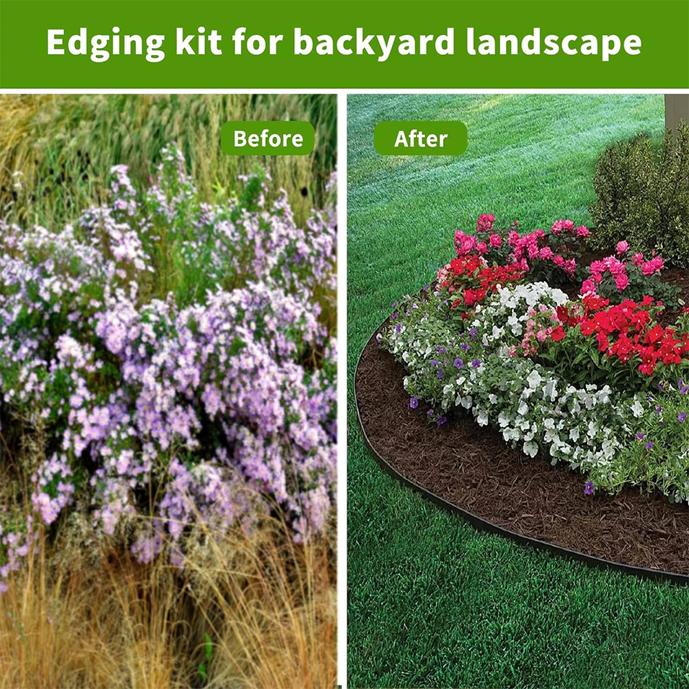 Bordo Del Giardino Bordo Del Prato Flessibile Del Bordo Del Letto Di Plastica Dura Giardinaggio 10m 14 Cm 2 Mm Marrone 85382629 - Foto 5