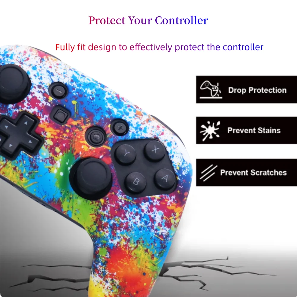 Anti-slip Silicone Protective Cover Case For Nintendo Switch PRO Game Controller joystick Accessories With Thumb Stick Grip Cap