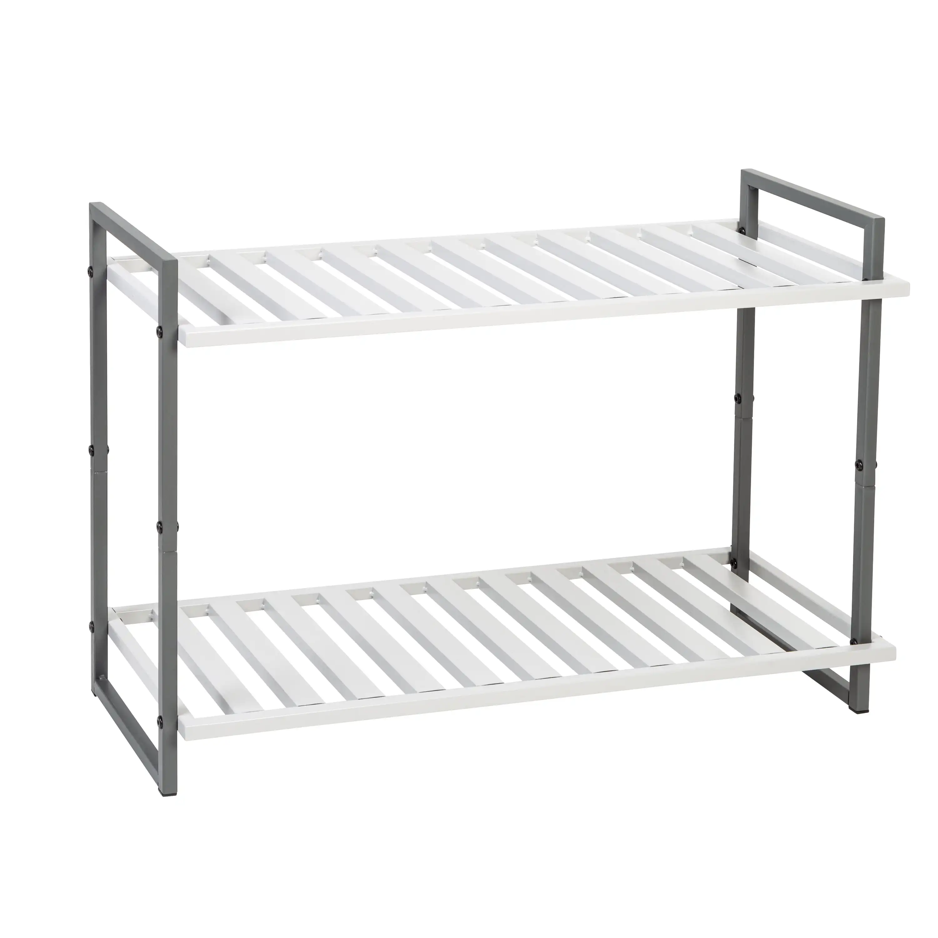 

Honey-Can-Do 2-Tier Steel 6-Pair Shoe Rack, Gray Tones