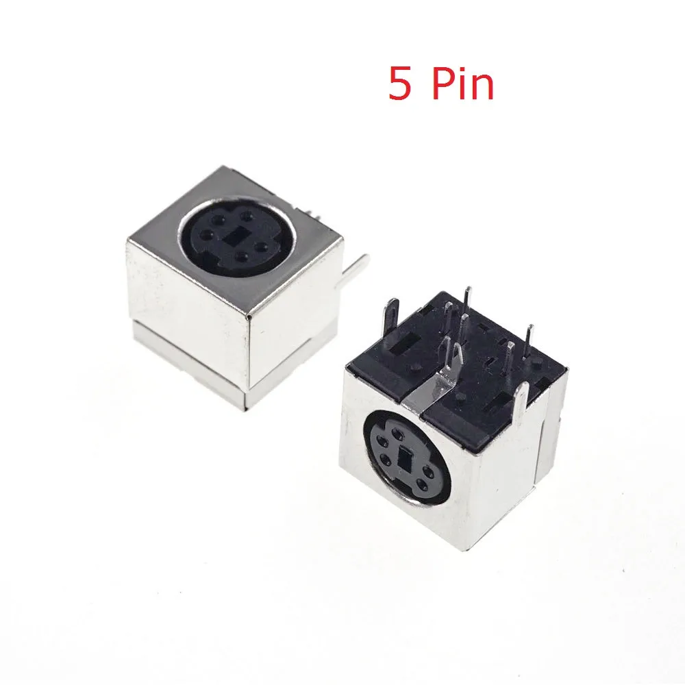 10pcs 원형 콘센트 커넥터 미니 Din 3 4 5 6 7 8 9 10 핀 암 Din 소켓 MD-SM 쉴드 직각 스루 홀 PCB
