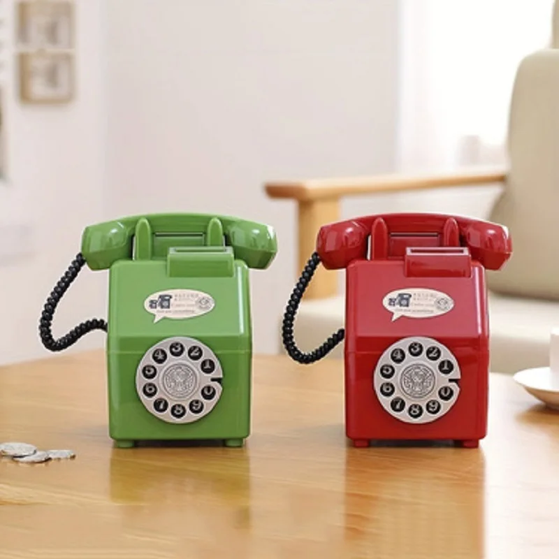 Retro telephone money jar boys and girls gift children photography props storage jar room photo props decoration gifts