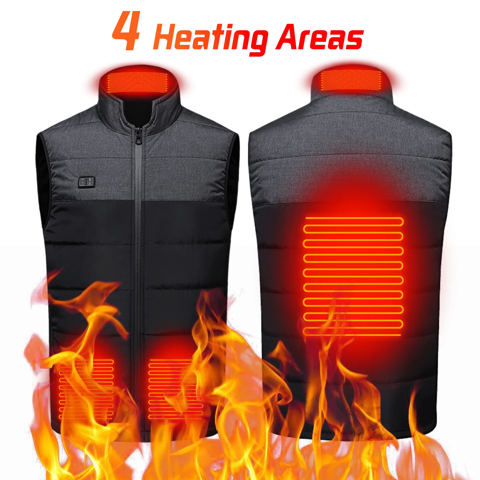 TODWARM Heating Vest Dual control 21Areas Heating Men Women Winter Electric Thermal Clothing Waistcoat For Sports Hiking USB