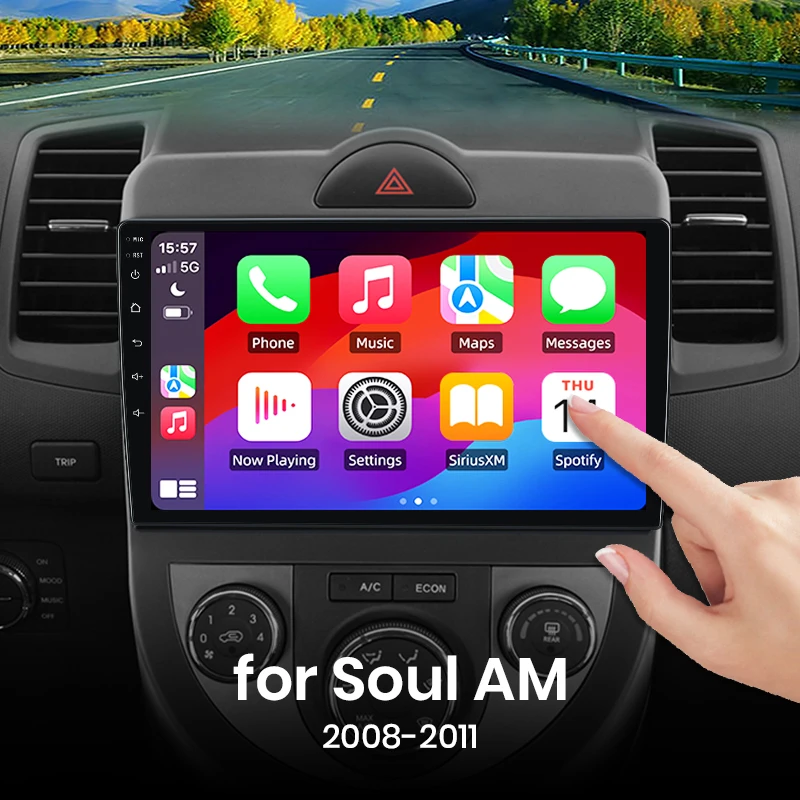 Für Soul AM 2008-2011 Drahtlose CarPlay für Apple Android Auto Auto Radio GPS IPS RDS FM WiFi BT 4G 8Core Multimedia Stereo