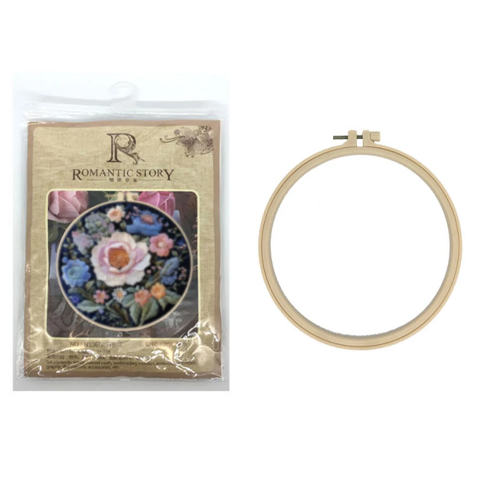 Flower Cross Stitch Embroidery Kit with Accessories