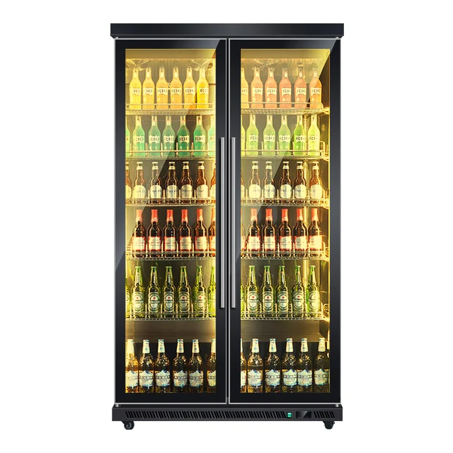 Single Door Alcohol Drinks Refrigerator Wine Cooler Beverage Freezer for Bars Compressor, Stainless Steel, Wine Cooler