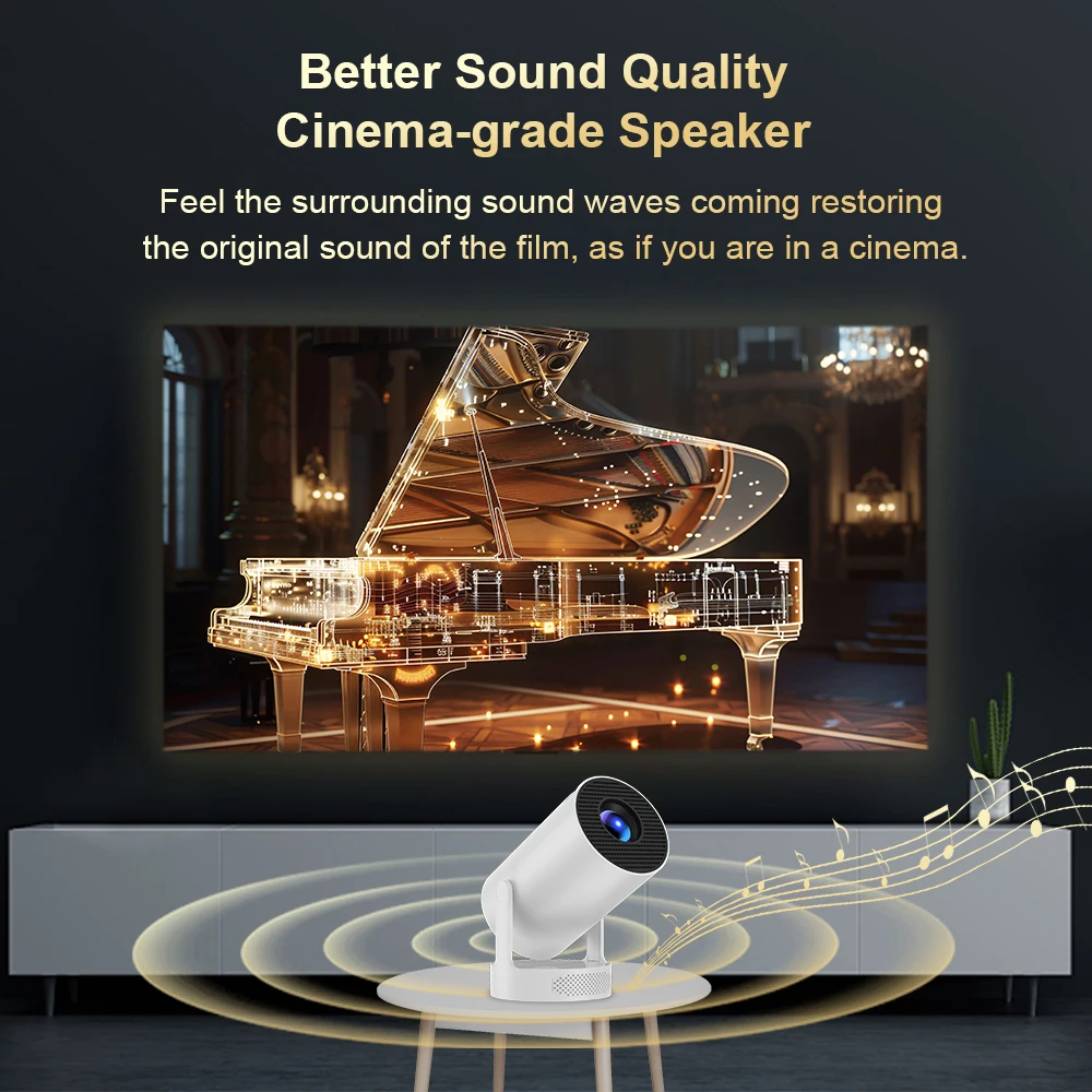 Projector HY300 PRO HiFi 4K Android 11 Wifi6 280ANSI Outdoor Portable Mini Projetor H713 BT5.0 1080P 1280*720P Cinema Projetors