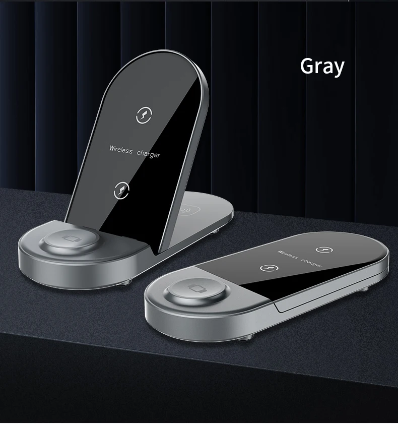 

iLEPO 3 in 1 Magnetic Wireless Charger for Iphone 12 Iwatch Earphone Chargers Station Desktop Magnet Charge Dock Foldable Design