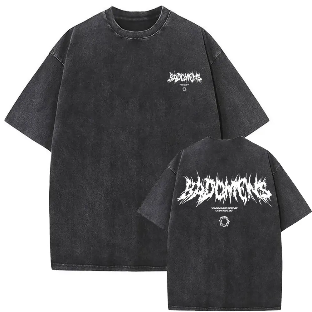 Washed Vintage Bad Omens Band Tshirt THE DEATH OF PEACE OF MIND T-shirts Men Women Oversized T Shirt Men's Rock Gothic T-shirt 4