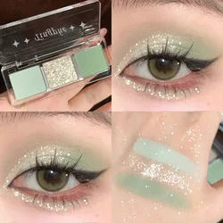 Radiant Mint Green Tri - Tone Eyeshadow: Waterproof Matte & Shimmer Eye Pigment (Clear mint green)
