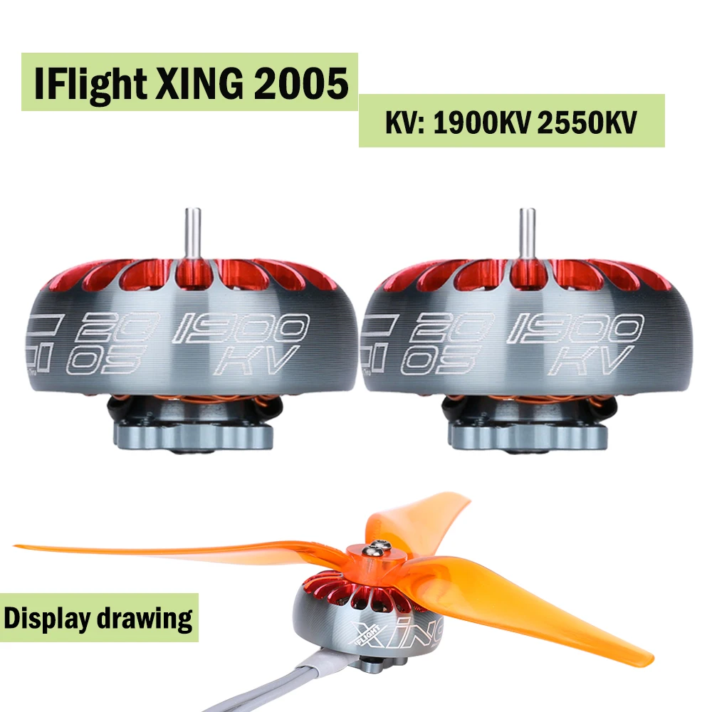 

4pcs iFlight XING 2005 4-6S Brushless Motor 1900KV / 2550KV with Nazgul Cine 5030 Propeller for Micro Racing Drones Frame