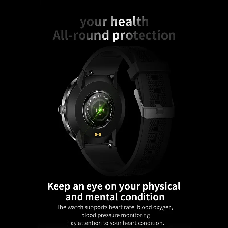 T6 Smart Watch Men 1.32 inch Full Touch IP67 Waterproof Sport Fitness Tracker Custom Dial Heart Rate Monitoring Men Smartwatch - AliExpress