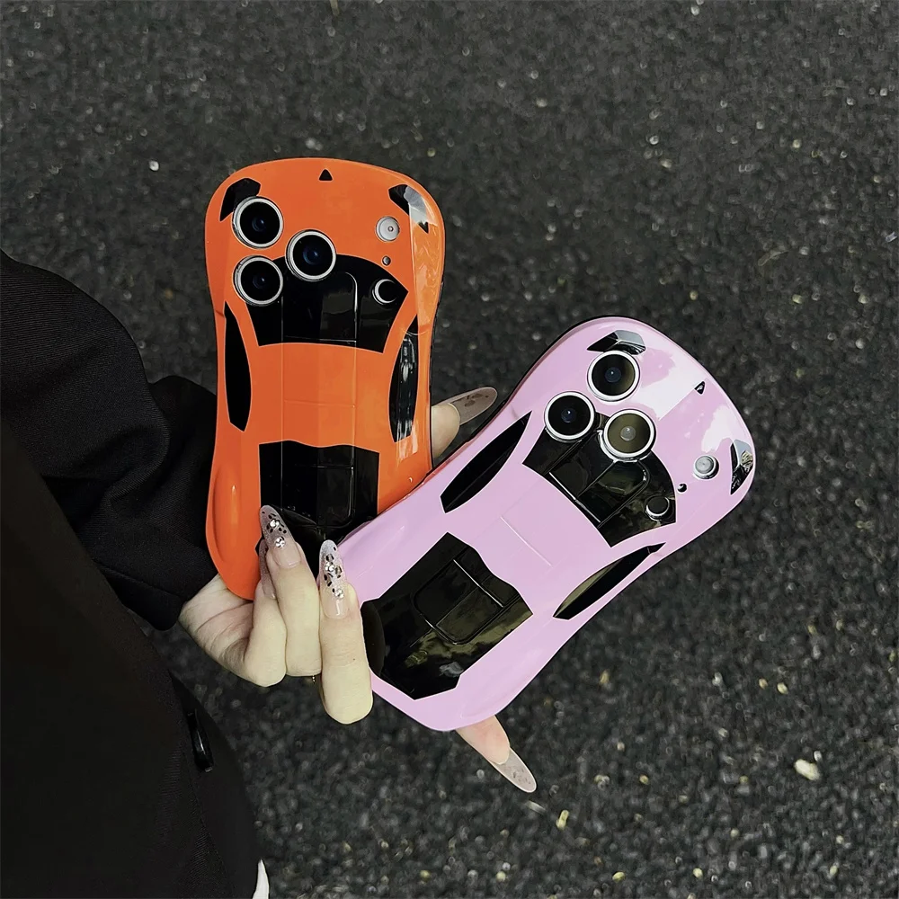 Luxurious 3D Sports Car Silicone Phone Case - Stylish and Creative Design