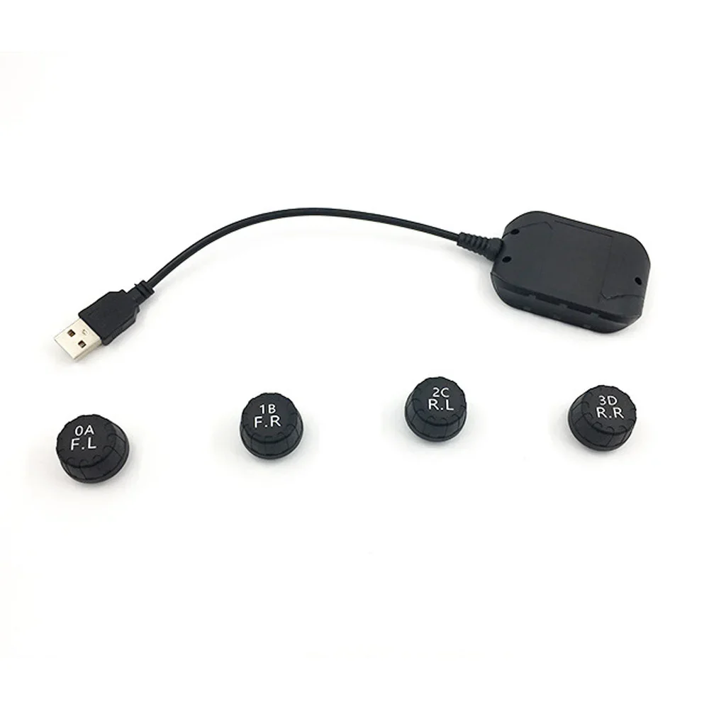 USB Android TPMS Tire Pressure Monitoring System Display Alarm System Internal External 5 Sensors For Car Navigation Radio