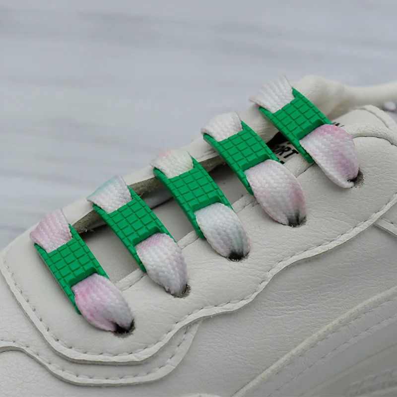 Coolstring 10*25MM Causal Canvas Green Flatlace Buckle For Widecord Grid Texture Trendy Men Women Necessary Shoelace Accessories