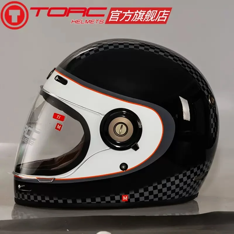 Torc 남성용 오토바이 헬멧, 레트로 헬멧, 오토바이 풀 페이스 헬멧, 오토바이 라이딩 빈티지 헬멧