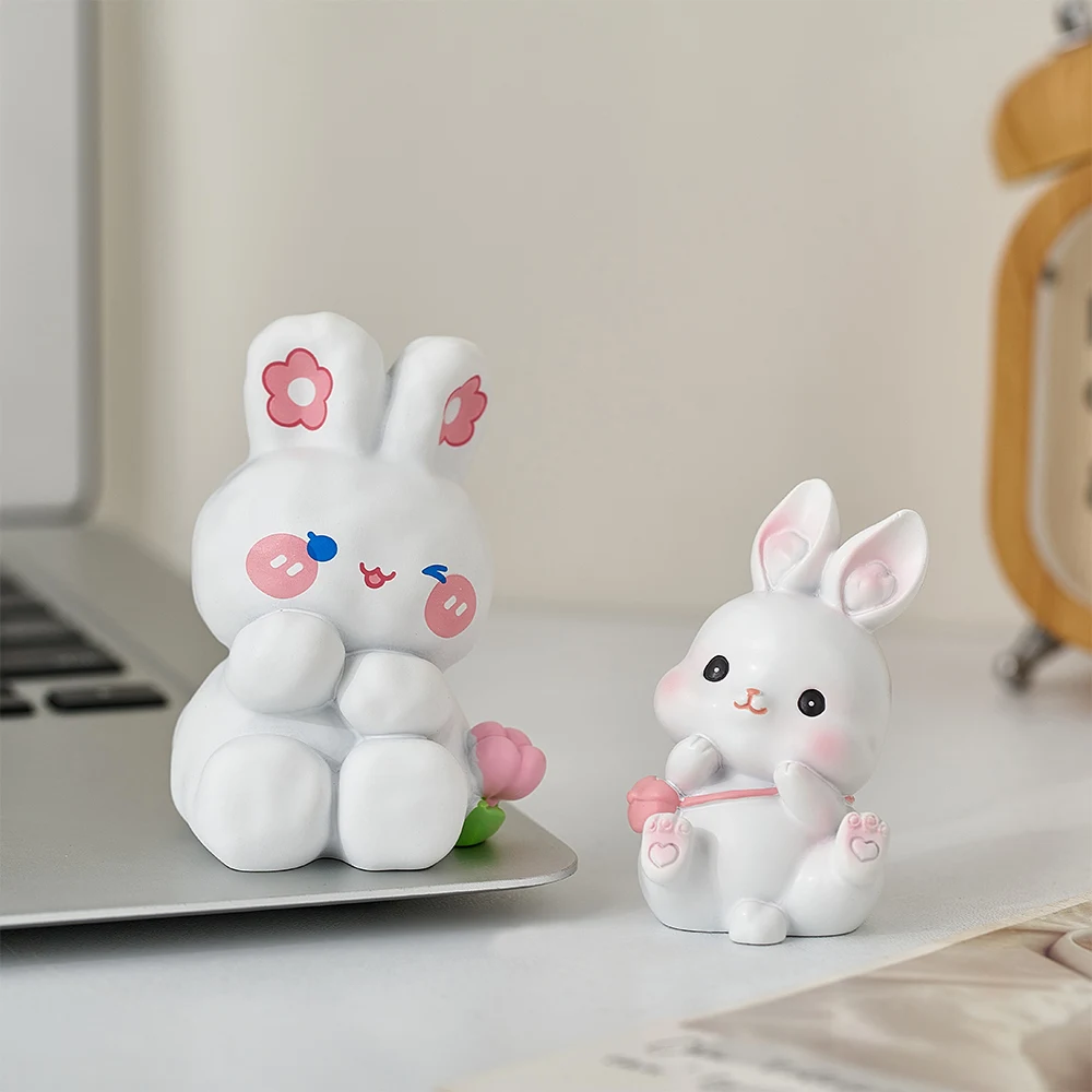 

Creative Accessories Cute Bunny Ornament Resin Car Decor Accessories Office Desk Accessories Children's Room Home Decor Gift