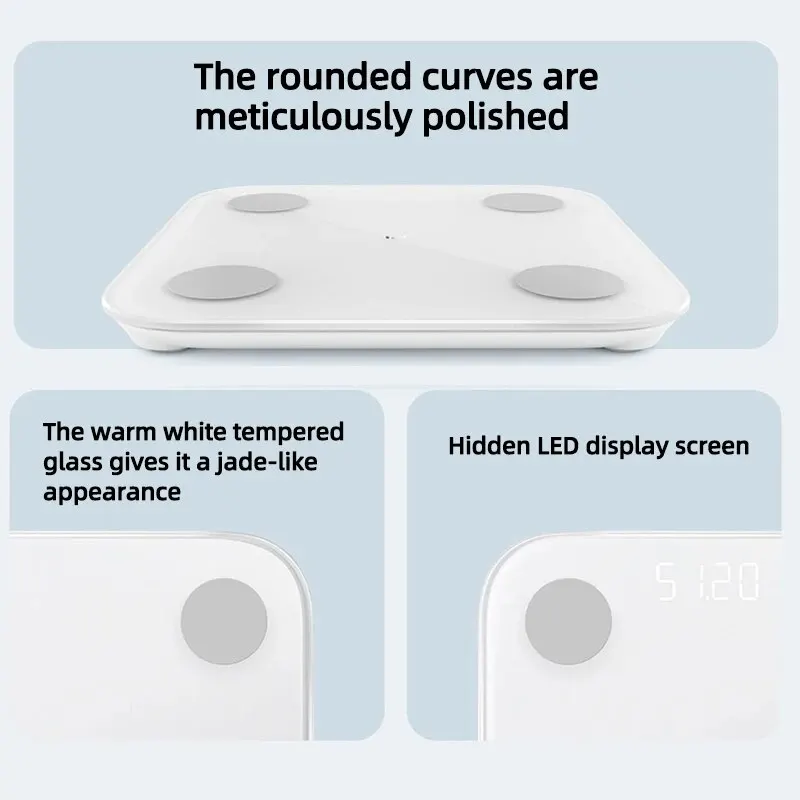 Original Xiaomi Body Fat Scale 2 Smart Home Composition Mi Fit App High-precision Weight Bluetooth 5.0 Monitor LED Display