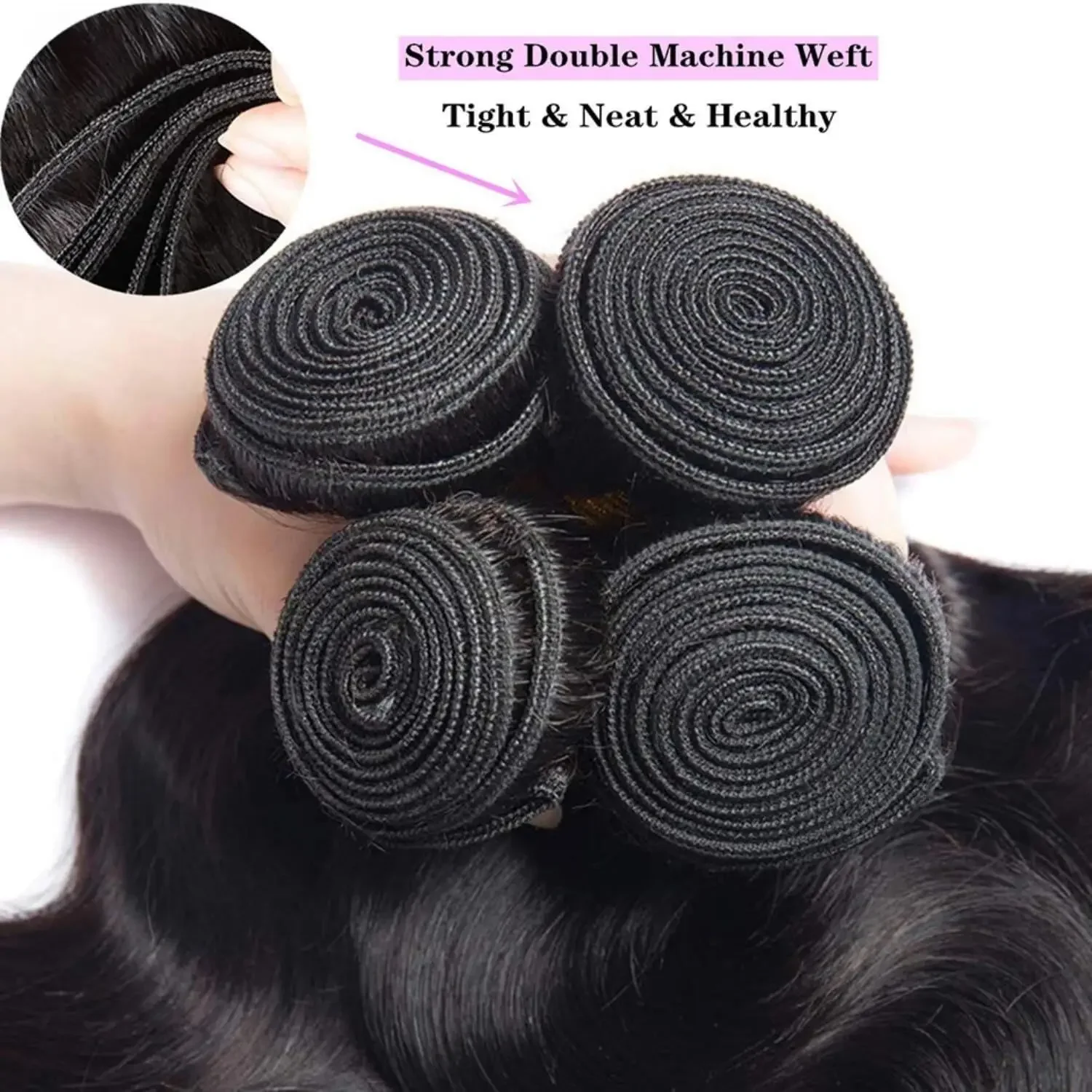 Natural Color Bundles 38 40 Inch Human Hair Body Wave Brazilian Hair Bundles Long Remy Braiding Hair Extensions 1/3/4 Pieces - Image 3