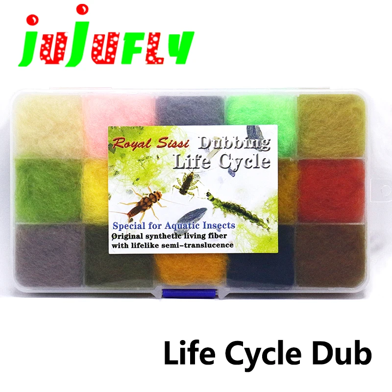 New developed 15colors life cycle nymph fly tying dubbing dispenser