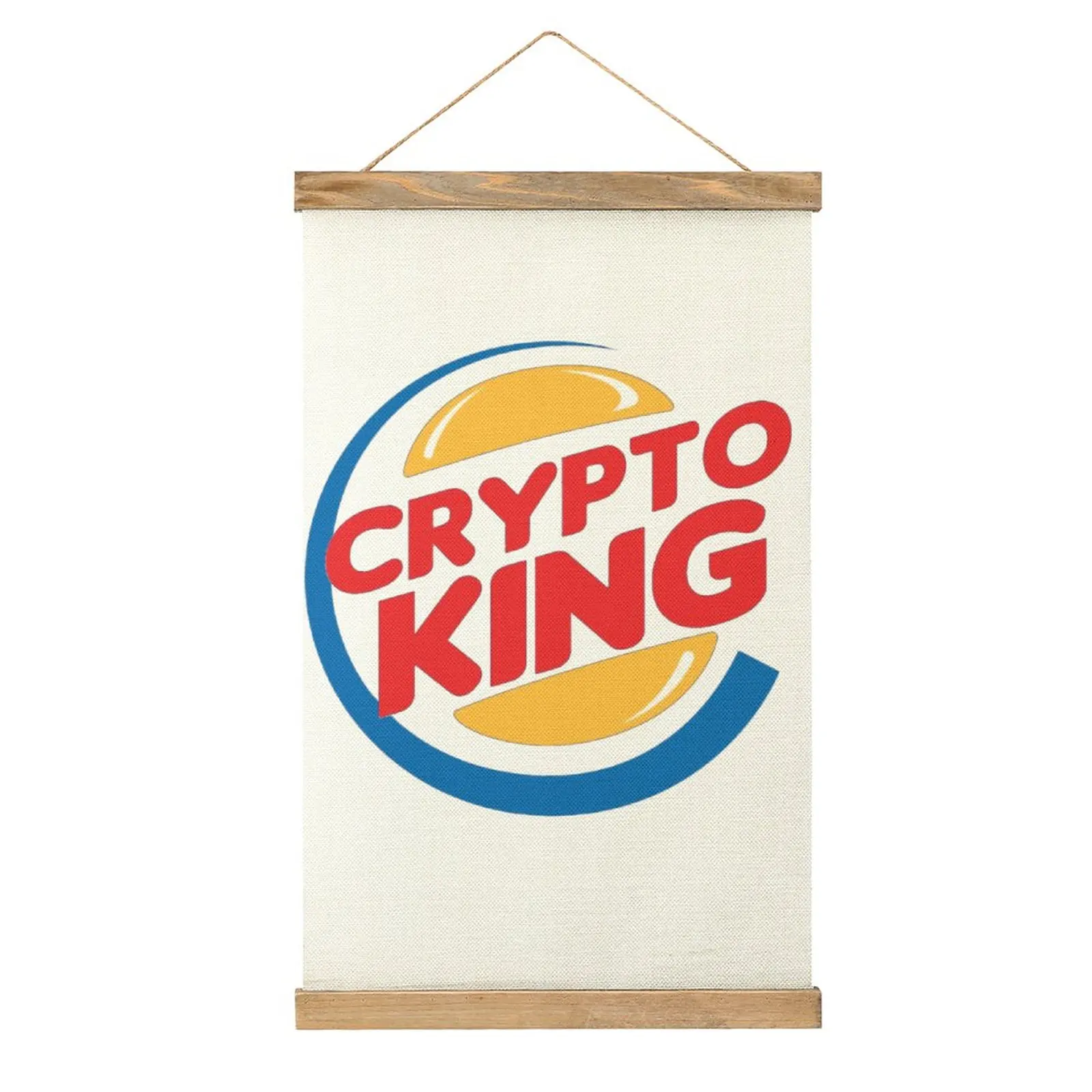 

Canvas Hanging Picture Crypto King Funny Graphic Humor Graphic Picture Living Room Picture Hanging Style Hang Pictures