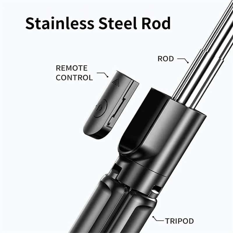 Wireless Bluetooth Selfie Stick Tripod Stand With Light Extendable For iPhone Mobile Phone Live Streaming Remote Control selfie stick tripod