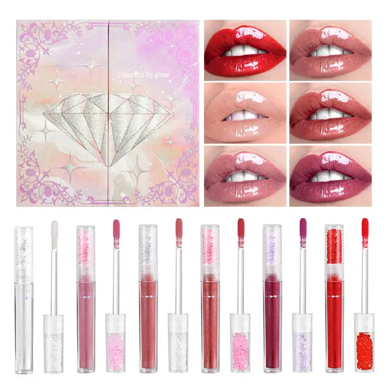 

Lip Gloss Oil Kit Set Of 6 Highly Pigmented Lipsticks Moisturizing Lip Glow Oil Tinted Plumping Lip Gloss Makeup For Traveling