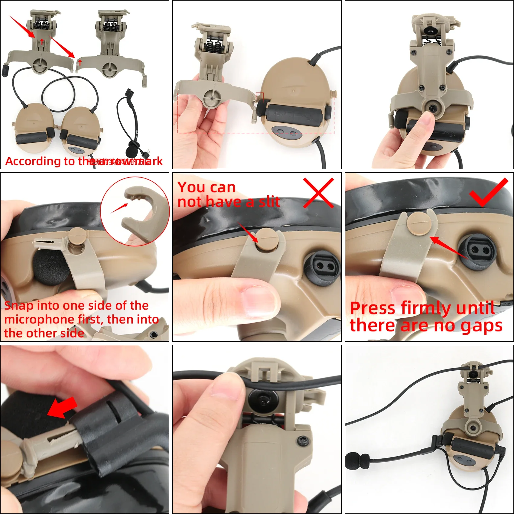 TCIHEADSET Tactical Airsoft Headset  Bracket  ARC Helmet Rail Adapter for Tactical Headphones COMTAC II COMTAC III shoot Headset