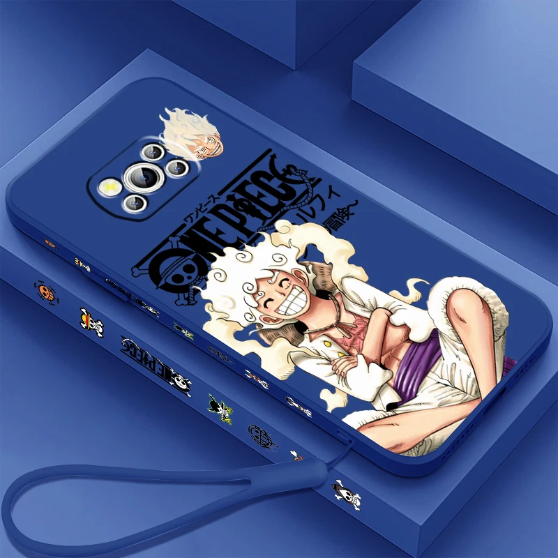 

One P-Piece Luffy Zoro Cool Liquid Left Rope For Xiaomi Mi Poco X5 X4 X3 M6 M5 M5S M4 M3 F5 F4 F3 C55 C40 Pro 5G Soft