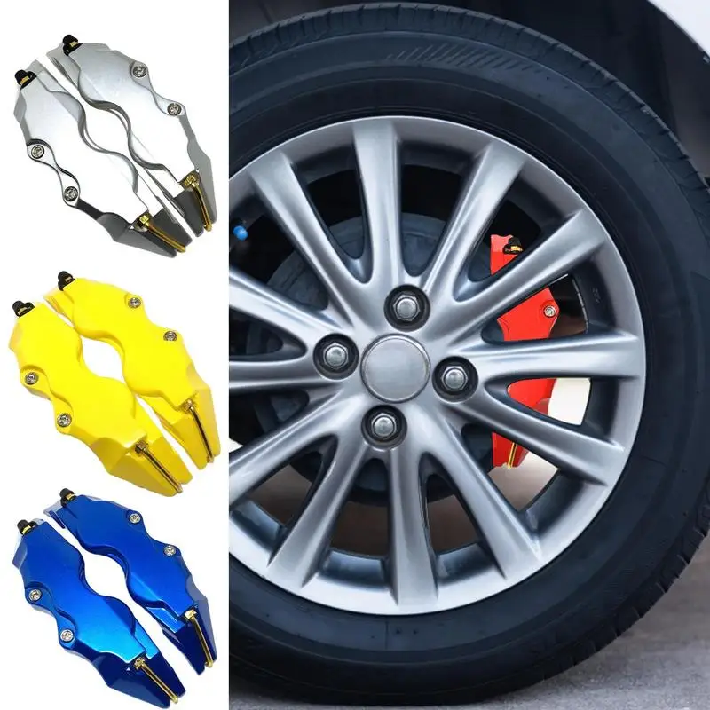 Car Brake Caliper Cover 3D ABS Auto Front And Rear Brake Caliper Auto Disc Sticker Guard Protector Cover 2pcs brake dust covers