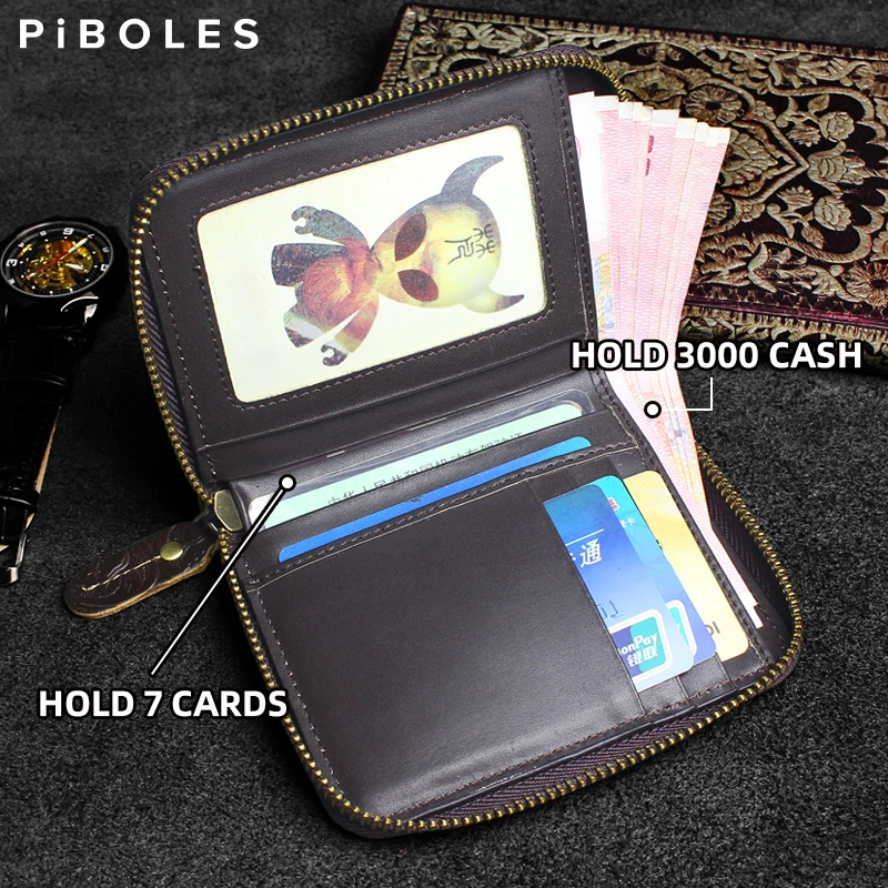 2022 Men's Wallet Handmade Genuine Leather Card Slot Fold Short Wallet For Male Card Holder Coin Purse Money Bag