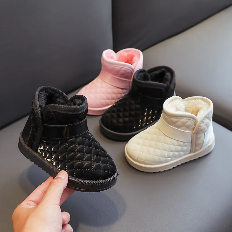 Leather Ankle Boots for Kids Warm Winter Outdoor Shoes