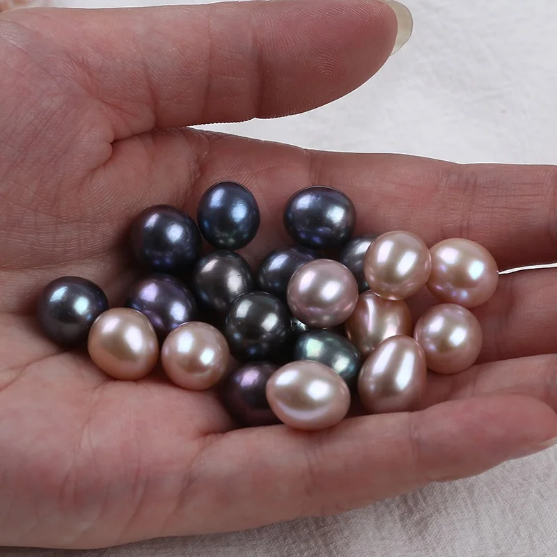 

Wholesale 10-11mm Jewelry Making Purple Black Loose Rice Freshwater Pearls Beads