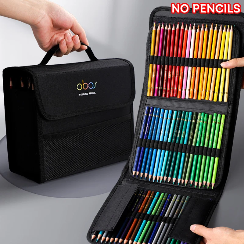 

48/72/120/150/200 Holes Colored Lead Pencils Storage Bag Large Capacity Case Holder School Supplies Stationery Student Pen Case