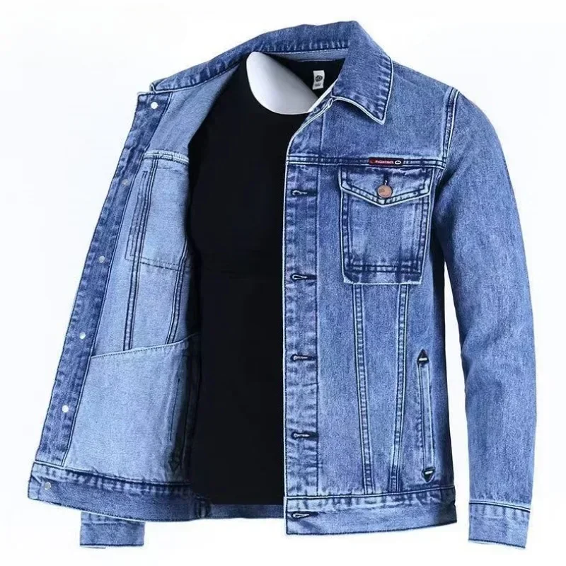 thumbnail image 1 of Chaqueta vaquera para hombre, acolchada, de lana elástica, abrigos vaqueros para hombre, acolchado azul cálido con oveja, precio económico, moda elegante, talla grande L Y2k, 1 of 5