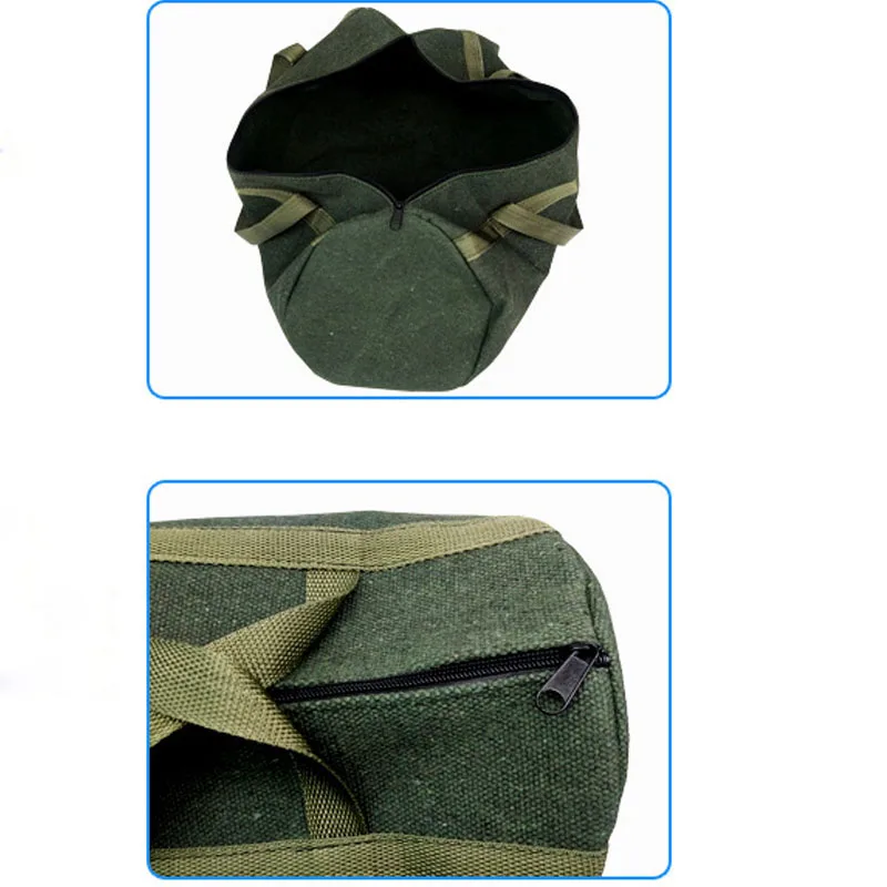 Thick Canvas Pouch Tool Bags Hand Tool Round Storage Organizer For Electrical Tool Tote Bag Screwdrivers Pliers Bag