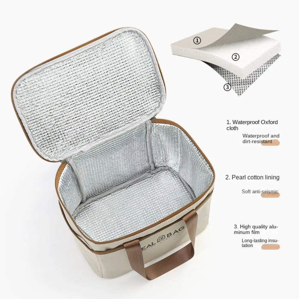 New Aluminum Foil Lunch Box Storage Bag, Oxford Thickened Insulated Thermal Bag with La... - SKU AFLB1031 - UGI Packaging