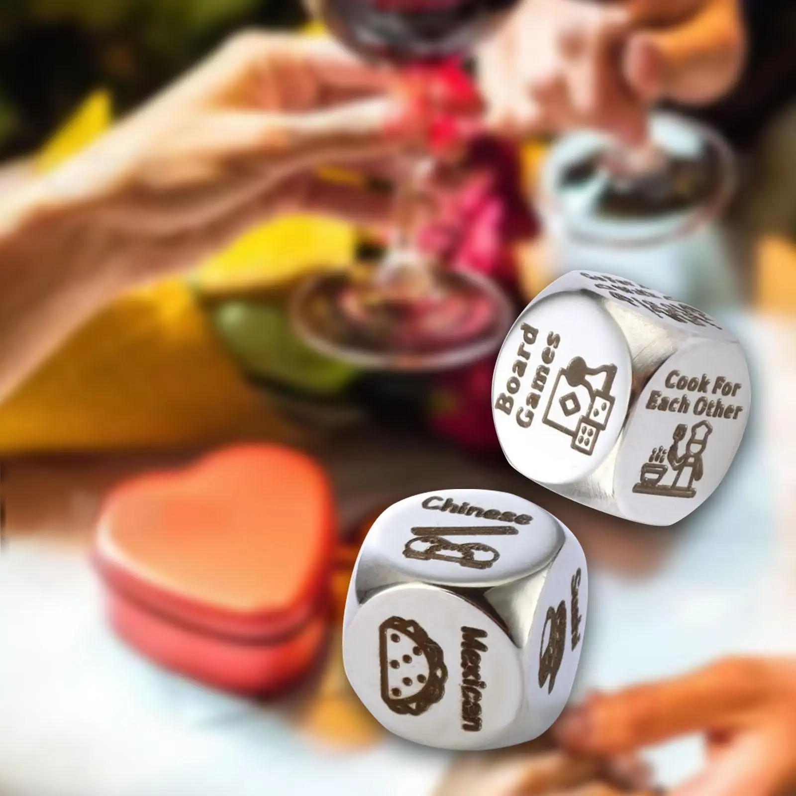 2x Food Decision Dice Funny Valentines Gifts Dice Food Decider for Honeymoon Birthday Wedding Anniversary Valentines Gifts